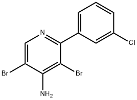 4-Amino-3,5-dibromo-2-(3-chlorophenyl)pyridine Structure