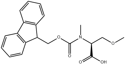 (2S)-2-({[(9H-fluoren-9-yl)methoxy]carbonyl}(methyl)amino)-3-methoxypropanoic acid 구조식 이미지