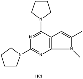 6,7-Dimethyl-2,4-di-1-pyrrolidinyl-7H-pyrrolo[2,3-d]pyrimidine hydrochloride Structure