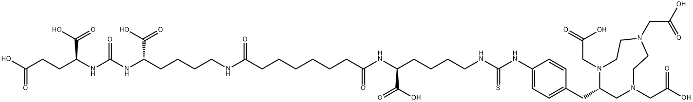4,6,12,21,27-Pentaazaoctacosane-1,3,7,22-tetracarboxylic acid, 5,13,20-trioxo-28-thioxo-28-[[4-[[(2S)-1,4,7-tris(carboxymethyl)octahydro-1H-1,4,7-triazonin-2-yl]methyl]phenyl]amino]-, (3S,7S,22S)- 구조식 이미지