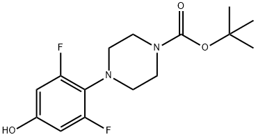 1-Piperazinecarboxylic acid, 4-(2,6-difluoro-4-hydroxyphenyl)-, 1,1-dimethylethyl ester Structure