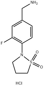 2-[4-(aminomethyl)-2-fluorophenyl]-1,2-thiazolidine-1,1-dione hydrochloride Structure