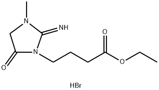 ethyl 4-(2-imino-3-methyl-5-oxoimidazolidin-1-yl)butanoate hydrobromide 구조식 이미지