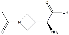 3-Azetidineacetic acid, 1-acetyl-alpha-amino-, (alphaS)- Structure