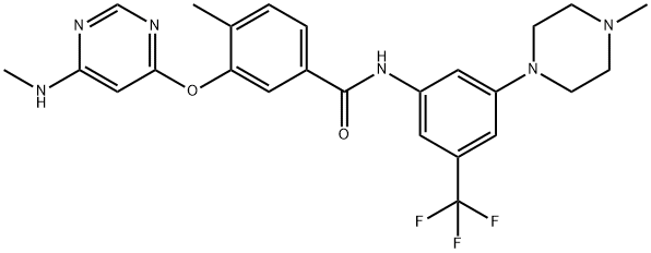 4-Methyl-3-[[6-(methylamino)-4-pyrimidinyl]oxy]-N-[3-(4-methyl-1-piperazinyl)-5-(trifluoromethyl)phenyl]benzamide Structure