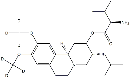 L-Valine, (2R,3R,11bR)-1,3,4,6,7,11b-hexahydro-9,10-di(methoxy-d3)-3-(2-methylpropyl)-2H-benzo[a]quinolizin-2-yl ester Structure