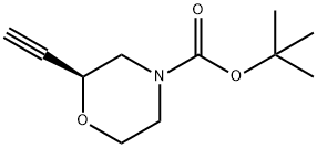 4-Morpholinecarboxylic acid, 2-ethynyl-, 1,1-dimethylethyl ester, (2S)- 구조식 이미지