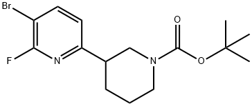 3-Bromo-2-fluoro-6-(N-Boc-piperidin-3-yl)pyridine Structure