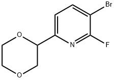 3-Bromo-2-fluoro-6-(1,4-dioxan-2-yl)pyridine Structure
