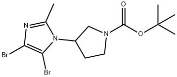 4,5-Dibromo-1-(N-Boc-pyrrolidin-3-yl)-2-methyl-1H-imidazole 구조식 이미지