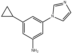 3-Cyclopropyl-5-(1H-imidazol-1-yl)aniline Structure