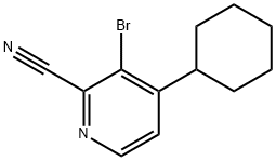 3-Bromo-4-cyclohexyl-2-pyridinecarbonitrile 구조식 이미지