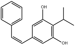 1,3-Benzenediol, 2-(1-methylethyl)-5-[(1Z)-2-phenylethenyl]- 구조식 이미지