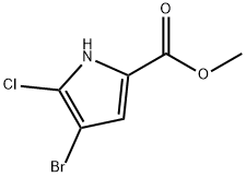 Methyl 4-Bromo-5-chloro-1H-pyrrole-2-carboxylate 구조식 이미지