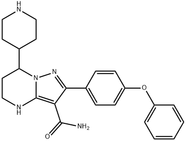 2-(4-phenoxyphenyl)-7-(piperidin-4-yl)-4,5,6,7-tetrahydropyrazolo[1,5-a]pyrimidine-3-carboxamide Structure