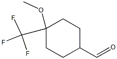 4-methoxy-4-(trifluoromethyl)cyclohexane-1-carbaldehyde Structure