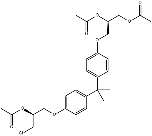 (R)-3-(4-(2-(4-((S)-2-acetoxy-3-chloropropoxy)phenyl)propan-2-yl)phenoxy)propane-1,2-diyl diacetate Structure