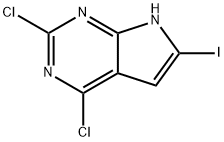 7H-Pyrrolo[2,3-d]pyrimidine, 2,4-dichloro-6-iodo- Structure