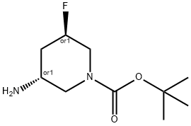 TERT-BUTYL TRANS-3-AMINO-5-FLUOROPIPERIDINE-1-CARBOXYLATE Structure