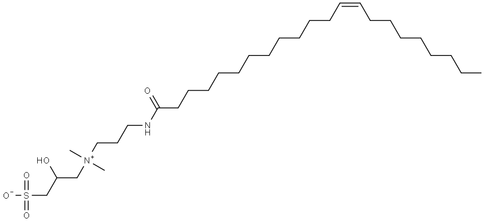 1-Propanaminium,2-hydroxy-N,N-dimethyl-N-[3-[[(13Z)-1-oxo-13-docosen-1-yl]amino]propyl]-3-sulfo-,innersalt 구조식 이미지