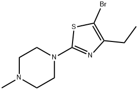 5-Bromo-4-ethyl-2-(N-methylpiperazin-1-yl)thiazole 구조식 이미지