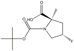 (2R,4S)-1-(tert-butoxycarbonyl)-4-fluoro-2-methylpyrrolidine-2-carboxylic acid Structure