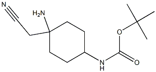 tert-butyl N-[4-amino-4-(cyanomethyl)cyclohexyl]carbamate 구조식 이미지