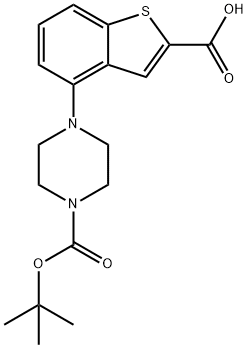 4-(4-(tert-butoxycarbonyl)piperazin-1-yl)benzo[b]thiophene-2-carboxylic acid Structure