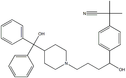 2-[4-(1-hydroxy-4-{4-[hydroxy(diphenyl)methyl]piperidin-1-yl}butyl)phenyl]-2-methylpropanenitrile Structure