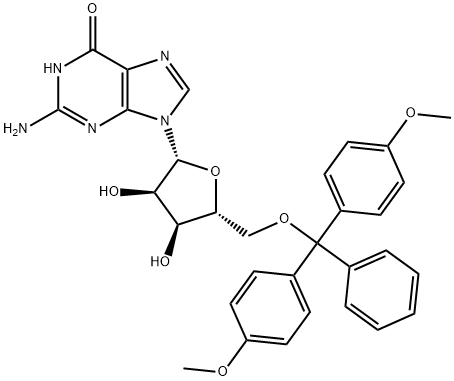 5'-O-(4,4'-dimethoxytrityl)-guanosine Structure