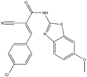 3-(4-chlorophenyl)-2-cyano-N-(6-methoxy-1,3-benzothiazol-2-yl)acrylamide Structure