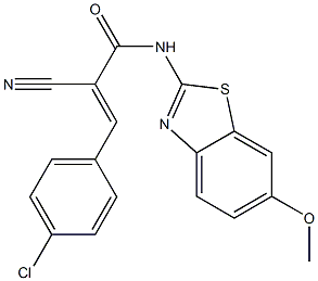 3-(4-chlorophenyl)-2-cyano-N-(6-methoxy-1,3-benzothiazol-2-yl)acrylamide 구조식 이미지