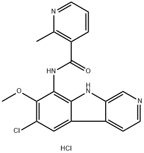 N-(6-Chloro-7-methoxy-9H-pyrido[3,4-b]indol-8-yl)-2-methyl-3-pyridinecarboxamide dihydrochloride Structure