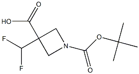 1-[(tert-butoxy)carbonyl]-3-(difluoromethyl)azetidine-3-carboxylic acid 구조식 이미지