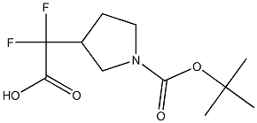 3-(Carboxy-difluoro-methyl)-pyrrolidine-1-carboxylic acid tert-butyl ester Structure