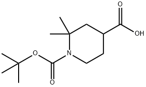 1-(tert-butoxycarbonyl)-2,2-dimethylpiperidine-4-carboxylic acid Structure