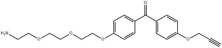 (4-(2-(2-(2-Aminoethoxy)ethoxy)ethoxy)phenyl)(4-(prop-2-yn-1-yloxy)phenyl)methanone 구조식 이미지