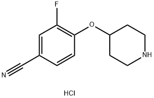3-fluoro-4-(piperidin-4-yloxy)benzonitrile hydrochloride 구조식 이미지