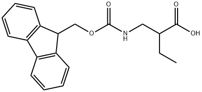 2-[({[(9H-fluoren-9-yl)methoxy]carbonyl}amino)methyl]butanoic acid Structure