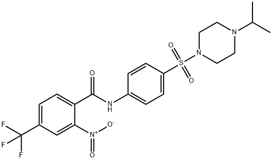 N-[4-[[4-(1-Methylethyl)-1-piperazinyl]sulfonyl]phenyl]-2-nitro-4-(trifluoromethyl)benzamide hydrochloride Structure