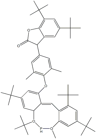 5,7-Di-t-butyl-3-[3,5-dimethyl-4-[(1,3,7,9-tetra-t-butyl-5-methyl-5H-benzo[d][1,3,2]benzodioxaphosphocin-11-yl)oxy]phenyl]-3H-benzofuran-2-one Structure