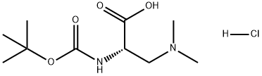 Alanine, 3-(dimethylamino)-N-[(1,1-dimethylethoxy)carbonyl]-, hydrochloride (1:1) Structure