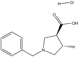 (3S,4S)-1-benzyl-4-methylpyrrolidine-3-carboxylic acid hydrochloride Structure