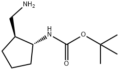 tert-butyl ((1R,2S)-2-(aminomethyl)cyclopentyl)carbamate Structure