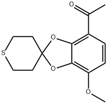 1-(4-methoxy-2,3,5,6-tetrahydrospiro[benzo[d][1,3]dioxole-2,4-thiopyran]-7-yl)ethan-1-one Structure