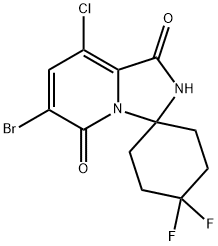 6'-Bromo-8'-chloro-4,4-difluoro-2'H-spiro[cyclohexane-1,3'-imidazo[1,5-a]pyridine]-1',5'-dione Structure