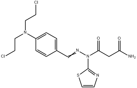 Malonamic acid, N-2-thiazolyl-, [p-[bis(2-chloroethyl)amino]benzylidene]hydrazide (8CI) 구조식 이미지