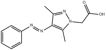 (E)-2-(3,5-dimethyl-4-(phenyldiazenyl)-1H-pyrazol-1-yl)acetic acid Structure