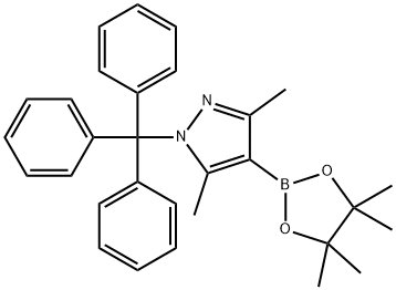 3,5-Dimethyl-1-trityl-1H-pyrazole-4-boronic Acid Pinacol Ester Structure