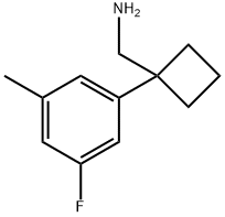 1-(3-Fluoro-5-methylphenyl)cyclobutanemethanamine 구조식 이미지